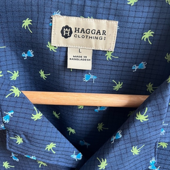 Haggar Men’s Dashboard Hula Girl Print Shirt - Picture 3 of 7